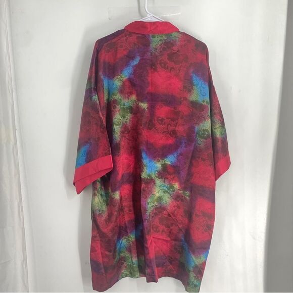 Contessa Di Roma Size 2X T-Rex Multicolor S/S Open Front Sash Tie Robe - Picture 6 of 9